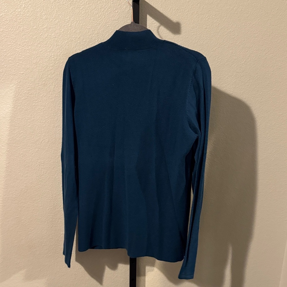 Tahari Deep Blue Ribbed Sweater - Picture 3 of 4